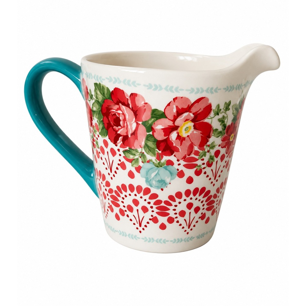 The Pioneer Woman Vintage Floral 5.3/4 inch 1-Quart 4 Cup Measuring Cup Pitcher